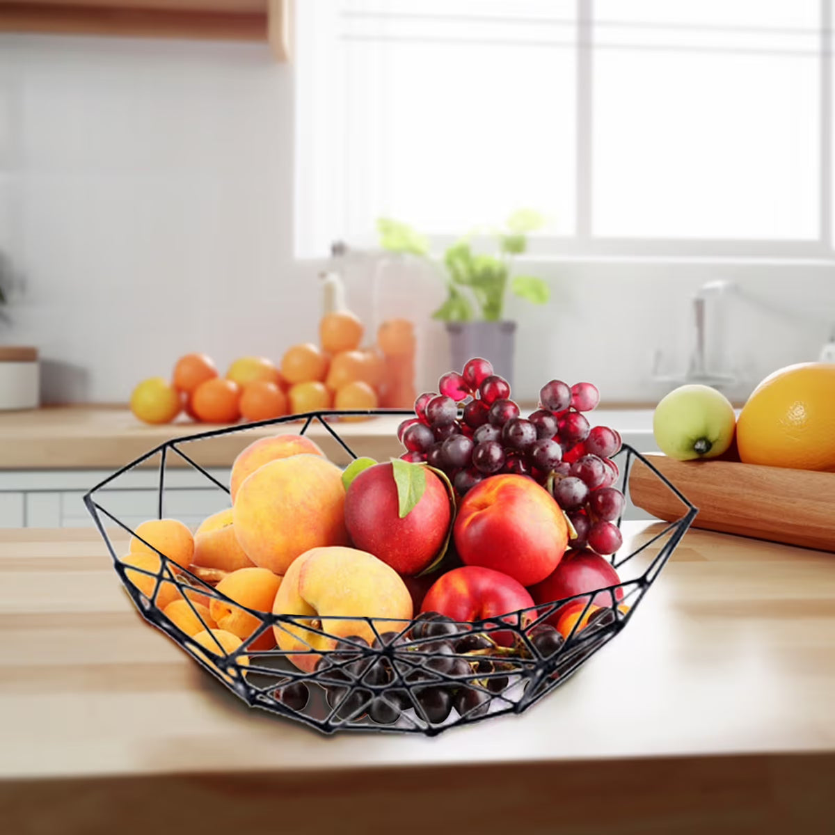 Metal Wire Fruit Bowl, Iron Arts Fruit Storage Baskets for Kitchen Counter, Countertop, Home Decor, Table Centerpiece Decorative hold Vegetables, Bread, Snacks, Potpourris