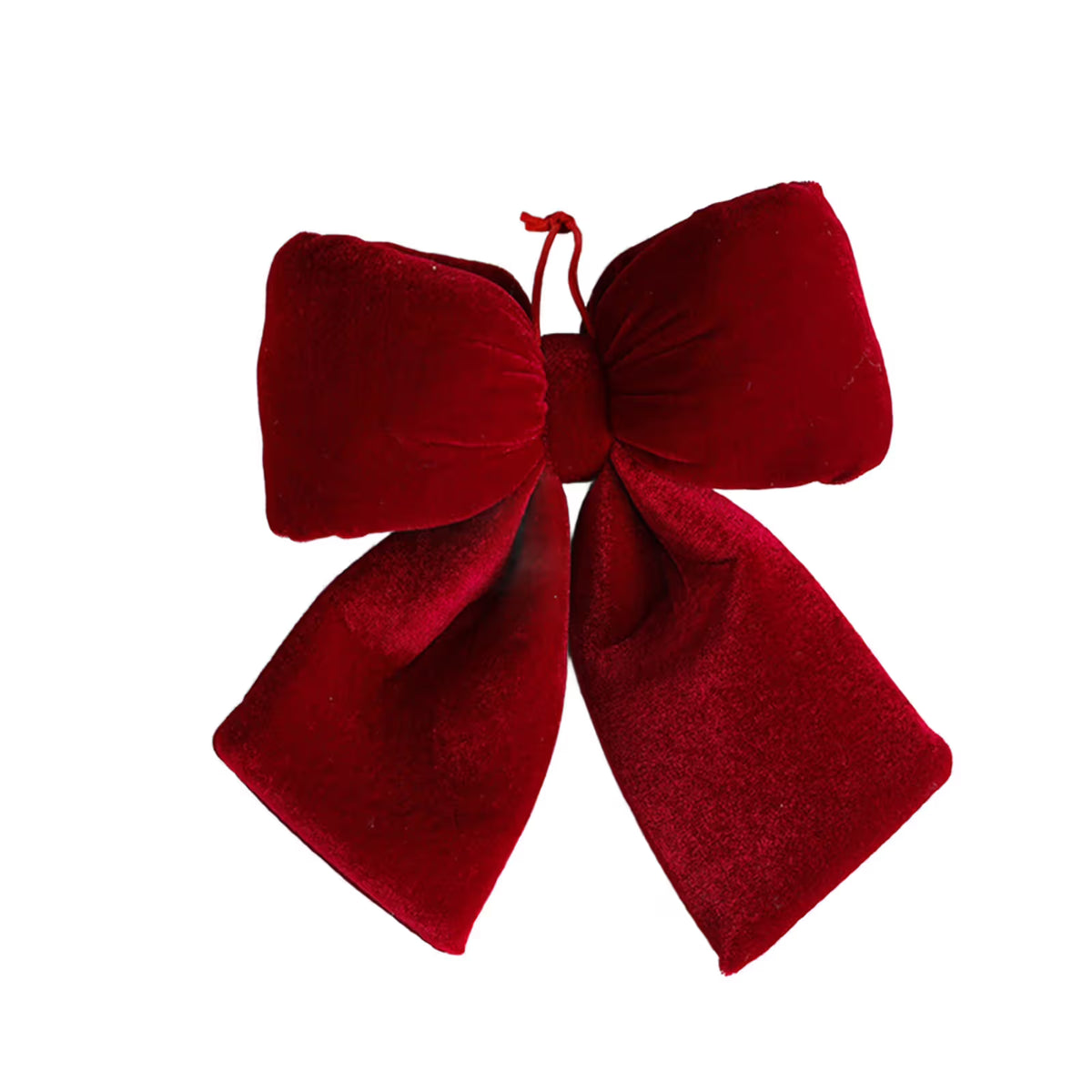 Brick Red Handcrafted Velvet Christmas Wreath Bow, Large Christmas Red Velvet Bows Knots with Stuffed Red Christmas Bows for Winter Christmas Party Favor Home Outdoor New Year Decoration(10in)