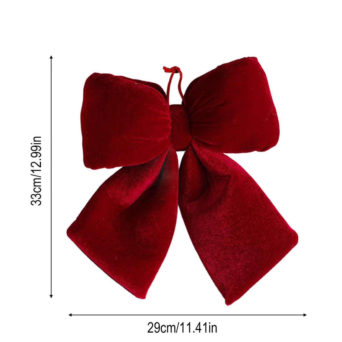 Brick Red Handcrafted Velvet Christmas Wreath Bow, Large Christmas Red Velvet Bows Knots with Stuffed Red Christmas Bows for Winter Christmas Party Favor Home Outdoor New Year Decoration(10in)