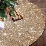 Sequin Christmas Tree Skirt 35 Inch Glitter Tree Skirt Velvet Xmas Tree Skirt for Halloween Ornaments Sparkly Tree Cover Mat Soft Fabric Tree Base Cover Large Tree Blanket Gold