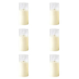 Flickering Flameless Candles, Battery Operated Candles with 3D Wick, Rechargeable Candle Real Wax White Glass, Home Decor (L)