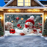 Christmas Holiday Garage Door Banner Snowflake Christmas Backdrop Decor Door Cover Decoration Merry Christmas Banner Photography Backdrop Photo Props for Winter New Year Xmas Party (5 x 6.5ft)