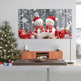 Christmas Garage Door Decorations Garage Door Banner with LED Light String 82.6 x 94.4in Large Garage Door Cover Christmas Backdrop Decoration for Xmas Holiday Winter Party (Snowman)