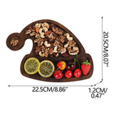 Christmas Wood Serving Tray Santa Hat Shaped Wooden Platter Rustic Farmhouse 8 Inches Food Dish Plate Table Serving Platter for Christmas Charcuterie Cheese Food Fruit