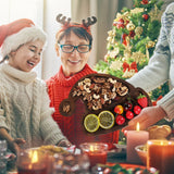 Christmas Wood Serving Tray Santa Hat Shaped Wooden Platter Rustic Farmhouse 8 Inches Food Dish Plate Table Serving Platter for Christmas Charcuterie Cheese Food Fruit