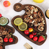 Christmas Wood Serving Tray Santa Hat Shaped Wooden Platter Rustic Farmhouse 8 Inches Food Dish Plate Table Serving Platter for Christmas Charcuterie Cheese Food Fruit