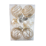 6Pcs Christmas Ball Ornaments 60mm Large Shatterproof Clear Plastic Boho Farmhouse Neutral Rustic Christmas Ornaments Hanging Christmas Tree Decorations Ornaments Set Xmas Party Home Decor