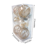 6Pcs Christmas Ball Ornaments 60mm Large Shatterproof Clear Plastic Boho Farmhouse Neutral Rustic Christmas Ornaments Hanging Christmas Tree Decorations Ornaments Set Xmas Party Home Decor