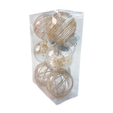 6Pcs Christmas Ball Ornaments 60mm Large Shatterproof Clear Plastic Boho Farmhouse Neutral Rustic Christmas Ornaments Hanging Christmas Tree Decorations Ornaments Set Xmas Party Home Decor