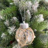6Pcs Christmas Ball Ornaments 60mm Large Shatterproof Clear Plastic Boho Farmhouse Neutral Rustic Christmas Ornaments Hanging Christmas Tree Decorations Ornaments Set Xmas Party Home Decor