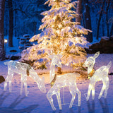 3-Piece LED Lighted Christmas Deer Outdoor Yard Decorations, 3D Super Large Christmas Reindeer Decor, Outdoor Lighted Holiday Deer with 360 LED Displays for Front Yards Garden Lawn Patio
