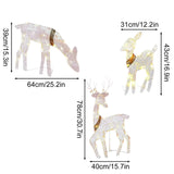 3-Piece LED Lighted Christmas Deer Outdoor Yard Decorations, 3D Super Large Christmas Reindeer Decor, Outdoor Lighted Holiday Deer with 360 LED Displays for Front Yards Garden Lawn Patio