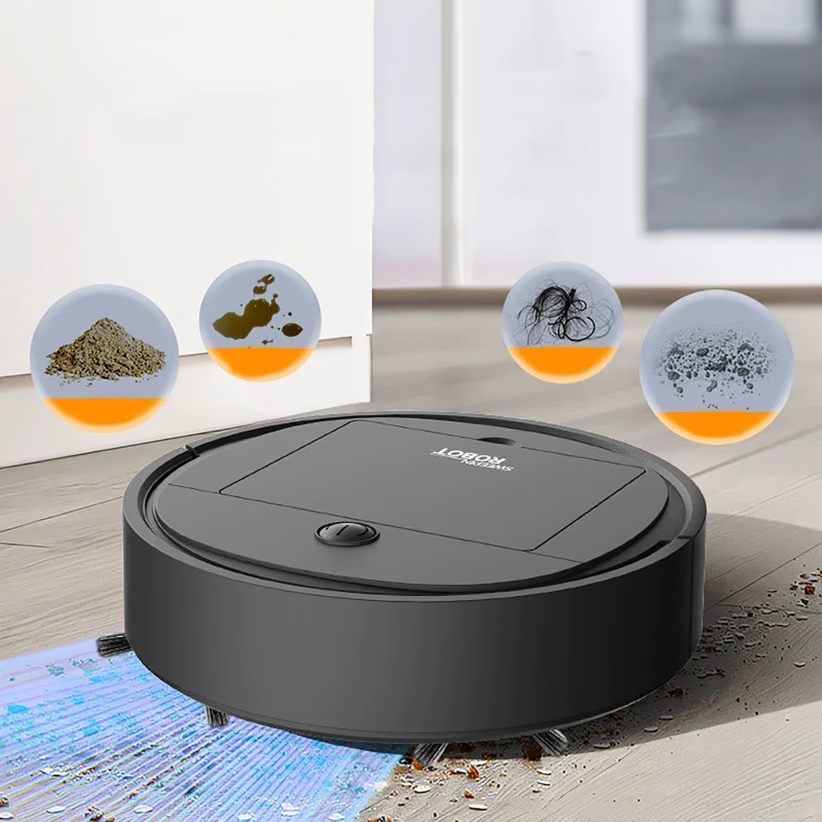 Robot Vacuum Cleaner Robot Vacuum and Mop Combo with Super Stong Suction, Personalized Cleaning Adjustments, Self-Charging Robotic Vacuum Cleaner, Advanced Obstacle Avoidance (Black)