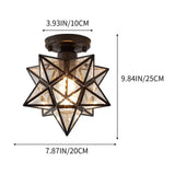 Modern Moravian Star Light Flush Mount Ceiling Light, 9.8' Ceiling Light for Living Room Bedroom Kitchen Hallway, Black