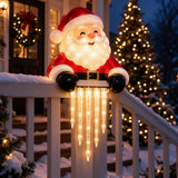 Winter Glow Bear Icicle Light Decor, Christmas Night Light Outdoor, Hanging LED Holiday Lights for Porch Entryway Home Decor