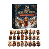 Highland cow advent calendar 2026, christmas countdown calendar for kids, 3D 24 Days Of highland cow Advent Calendar