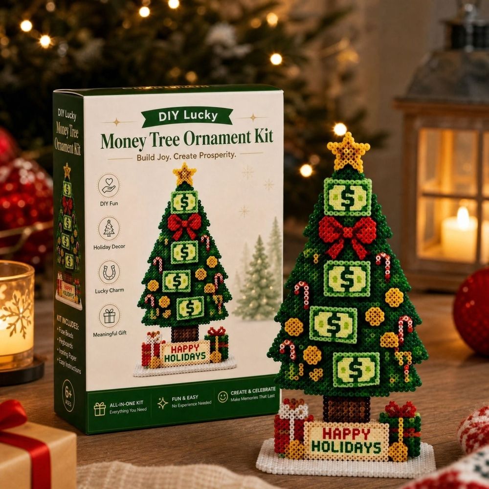 Tabletop Christmas Tree Fuse Beads Kits for Adults, Arts and Crafts Beads & Bead Assortments, Christmas Crafts for Adults Kids