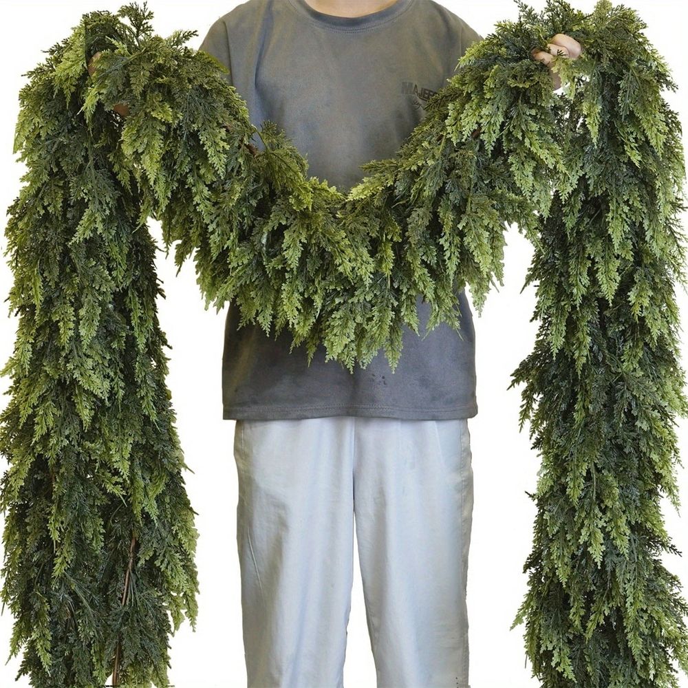 Natural Feel Cedar Artificial Christmas Garland, Christmas Decorations Indoor, Evergreen Christmas Garland 106