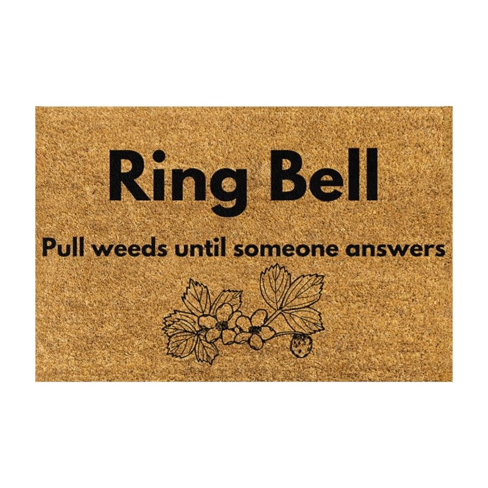 Area Rug Door Mats Ring Bell Pull Weeds Until Someone Answers Polyester Water Absorbing Mat Bathroom Door Non Slip Polyester Mat Wear Mat Water Absorption Bathroom 1PC