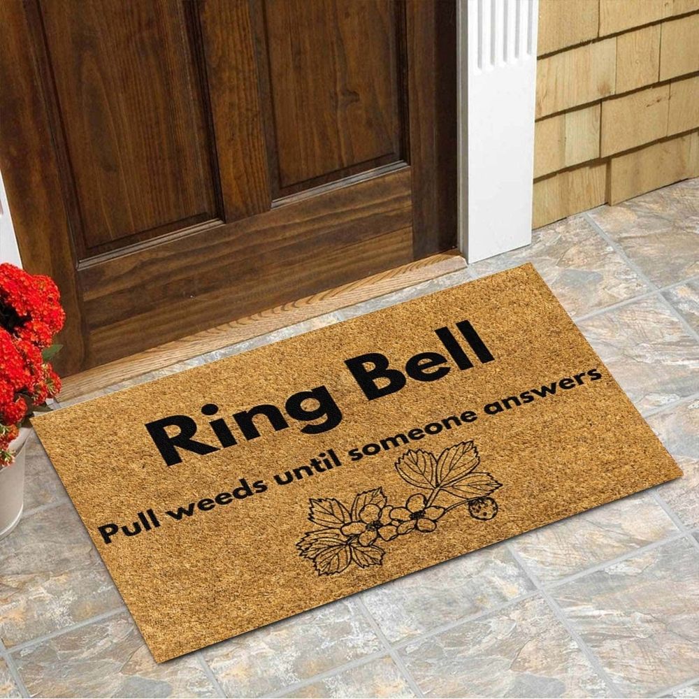 Area Rug Door Mats Ring Bell Pull Weeds Until Someone Answers Polyester Water Absorbing Mat Bathroom Door Non Slip Polyester Mat Wear Mat Water Absorption Bathroom 1PC