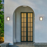 LED 8" Outdoor Wall Light, Front Door House Sconce | Waterproof | 18W | Exterior Patio Lighting Fixture, Flush Mount Porch Lamp | Black
