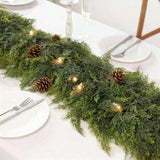 Christmas Cedar Garland Artificial Real Touch Thickness Realistic Greenery Pine Garland for Mantle Fireplace Outdoor Indoor Christmas Decorations1.8m