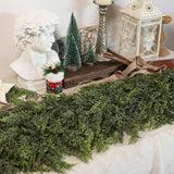 Christmas Cedar Garland Artificial Real Touch Thickness Realistic Greenery Pine Garland for Mantle Fireplace Outdoor Indoor Christmas Decorations1.8m