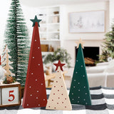 Christmas Decorations-Three Sizes Wooden Tree Sign with Star-Christmas Decorations for Home Shelf Mantel Fireplace Table Party Decor（8*2.4inch，4*2.4inch，6*2.4inch）