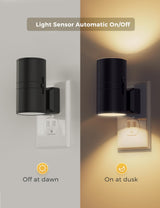 Night Lights Plug into Wall, Dimmable Night Light Plug in, Modern Night Lights with Dusk to Dawn Light Sensor, Soft White 3000K, Adjustable Brightness Nightlight for Hallway Bedroom, 2 Pack，4.8*8.8cm