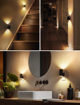 Night Lights Plug into Wall, Dimmable Night Light Plug in, Modern Night Lights with Dusk to Dawn Light Sensor, Soft White 3000K, Adjustable Brightness Nightlight for Hallway Bedroom, 2 Pack，4.8*8.8cm