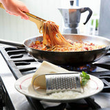 Stainless Steel Pasta Tongs, Spaghetti Tongs with Teeth, Serving Tongs for Noodles, Spaghetti, Cooking (Set of 2, Shiny Gold)