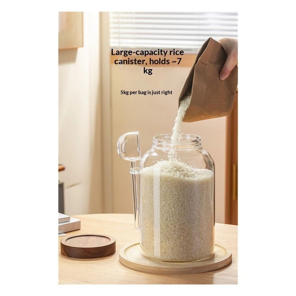 Glass Jar with Lid , Borosilicate Large Glass Flour Sugar Storage Containers for Tea,Cereal, Egg and More,Leak-proof Screw Lid (1 Spoons)1250ml