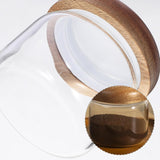 Glass Food Storage Container with Wooden Lids Small Coffee Jar Sugar Canister Airtight Food Storage Container Coffee Container for Nut Spice Candy Loose Tea（9.5*8cm）