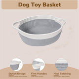 Rope Baskets for Gifts Empty, Decorative Storage Baskets for Nursery, Woven Gift Basket for Baby Shower, Dog Toy Basket with Handles for Living Room, - Grey+white