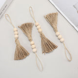 Wood Bead Garland,Farmhouse Tassels Beads, Rustic Country Decor Prayer Beads for Home Door Knob Christmas Decoration (8pack)