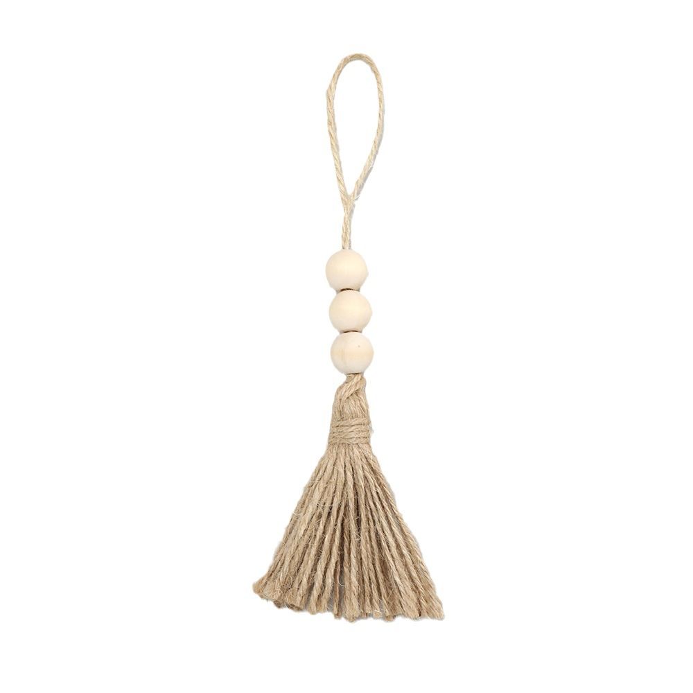 Wood Bead Garland,Farmhouse Tassels Beads, Rustic Country Decor Prayer Beads for Home Door Knob Christmas Decoration (8pack)