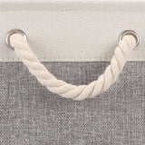 2pcs Cube Storage Bins 28*28*28cm Grey-Black Cube Storage Boxes Collapsible Large Cloth Organizer Baskets with Cotton Rops Handles for Storage Cubbies or Closet Shelf White + gray