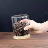 15 oz/450 ml Glass Storage Canister with with Airtight Lid, Cute Clear Decorative Container Jar with Wooden Spoon for Coffee Spice Candy