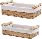 Paper Rope Decorative Toilet Paper Baskets & Bathroom Organizer for Toilet Tank Top, Shelves, Bedroom, Countertop,Home,Office Storage Bins, 2 Pack,Beige