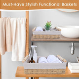 Paper Rope Decorative Toilet Paper Baskets & Bathroom Organizer for Toilet Tank Top, Shelves, Bedroom, Countertop,Home,Office Storage Bins, 2 Pack,Beige