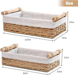 Paper Rope Decorative Toilet Paper Baskets & Bathroom Organizer for Toilet Tank Top, Shelves, Bedroom, Countertop,Home,Office Storage Bins, 2 Pack,Beige