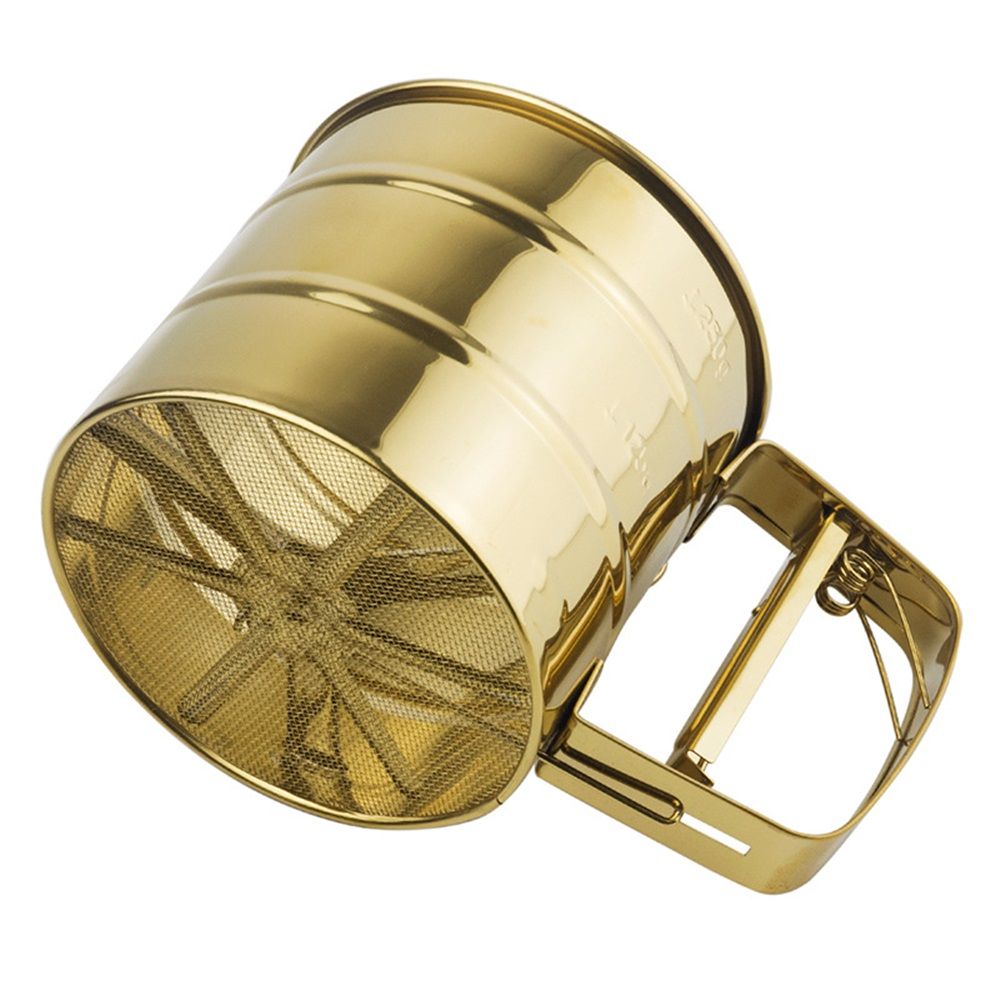 Stainless Steel Fine Mesh Sieve Flour Sifter Flour Cup Sifte A unique gifts for baking enthusiasts (Golden)