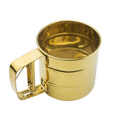 Stainless Steel Fine Mesh Sieve Flour Sifter Flour Cup Sifte A unique gifts for baking enthusiasts (Golden)