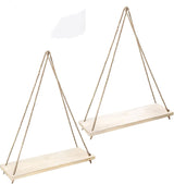 2pcs Hanging Shelves for Indoor Wall and Window - Floating Wall Shelves for Plant Display, Boho Style Home Decor.( 35*14cm)