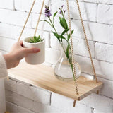 2pcs Hanging Shelves for Indoor Wall and Window - Floating Wall Shelves for Plant Display, Boho Style Home Decor.( 35*14cm)