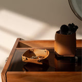 2pcs Ring key accessory tray, women's decorative jewelry tray rack, room decoration aesthetic gift, brown
