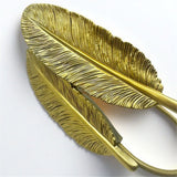 Curtain Tiebacks Gold Vintage Big Leaf Design Curtain Holdbacks Curtain Drapery Holdbacks Tie Back Hook -2pcs(Gold)