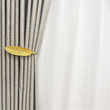 Curtain Tiebacks Gold Vintage Big Leaf Design Curtain Holdbacks Curtain Drapery Holdbacks Tie Back Hook -2pcs(Gold)