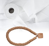 2 Pcs Natural Fiber Rope and Wood Roll Holder NonDrill Design Tissue Storage and Towel Shelf for Rental Homes （square）