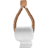 2 Pcs Natural Fiber Rope and Wood Roll Holder NonDrill Design Tissue Storage and Towel Shelf for Rental Homes （square）